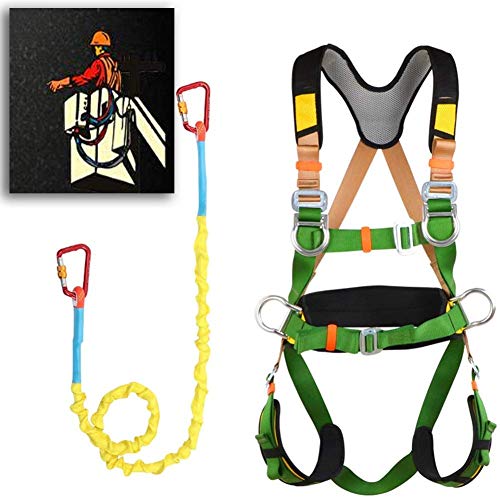 Arnés de seguridad, todo el Cuerpo de Protección contra Caídas de seguridad de 5 puntos de ajuste de la aleación de aluminio gancho proteger la carga que soportan la cintura de la cintura anillo con t