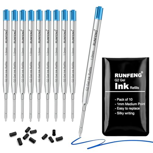 10 Pièces Recharges de Stylo Bille Multifonction,Recharges universelles longueur 9.9 cm,Recharge Standard Internationale,Pour l'école, le bureau (Bleu)