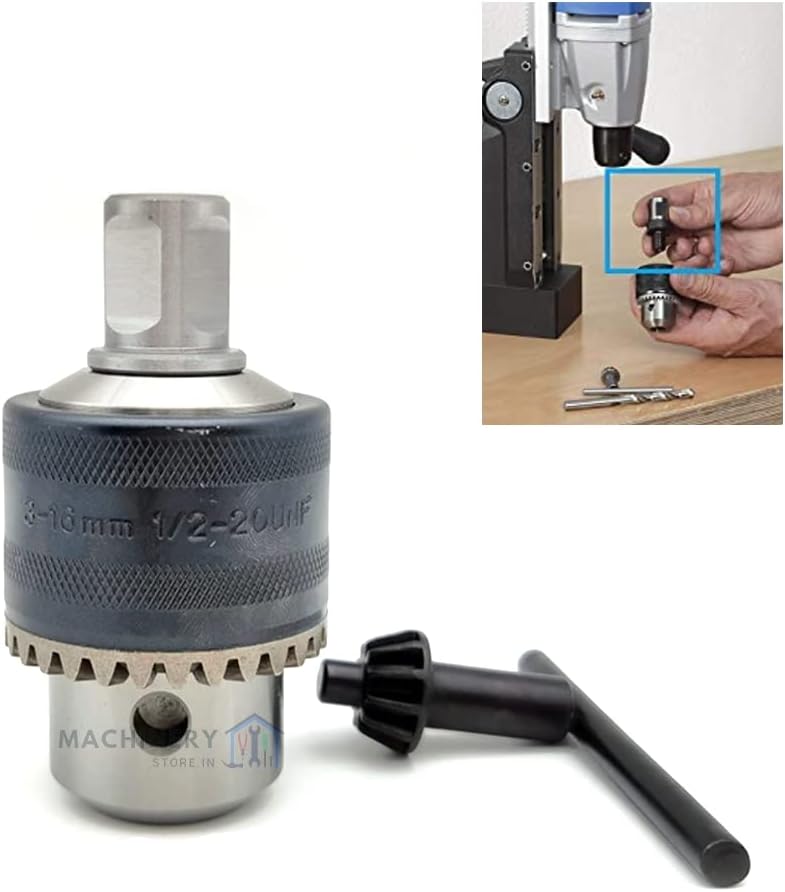 Drill Chuck With Adapter For DC30 Magnetic Core Drill. (Chuck 1.5-13mm, Adapter Thread: 1/2-20UNF)