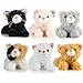Prextex Pack of 6 Realistic Looking Plush Cats 6 Inches Long