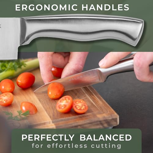 WALDWERK Knife Set - 11pcs Kitchen Knife Set with Block and Integrated Sharpener - Kitchen Knife Set - Knife Block Set - Kitchen Knifes - Knives Set for Kitchen - Image 6