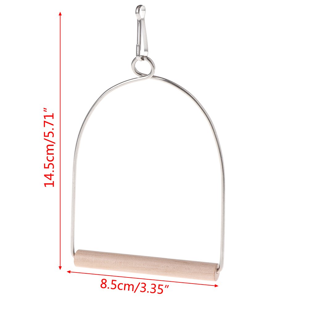 LFRXION Bird Swing Toy for Cage Small Parrot Perch Natural Wood Stand for Playing Chewing Cage Hanging Wooden Hammock