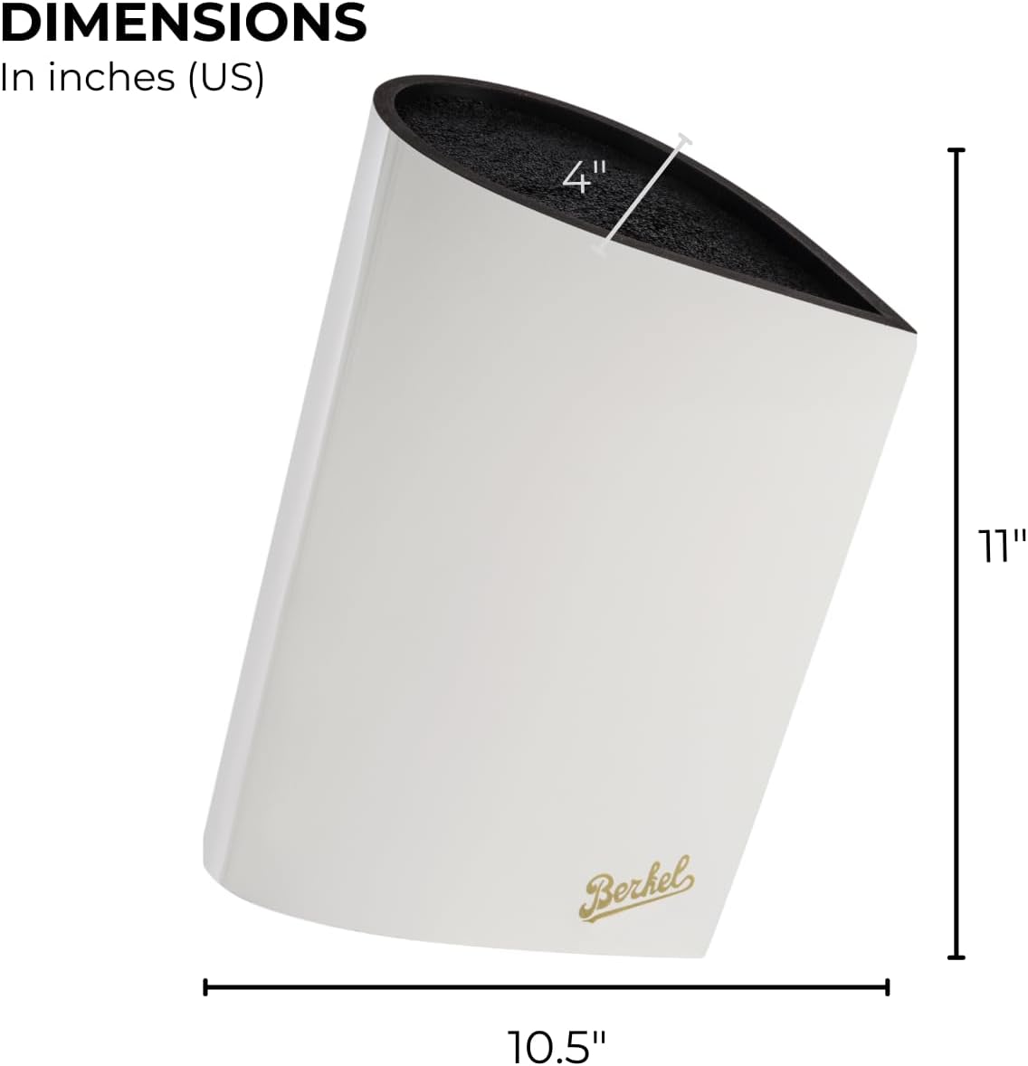 Berkel Bag Knife Block, White | Holds Up to 6 Knives | Stylish Modern Design for Kitchen Knife Storage | Made in Italy
