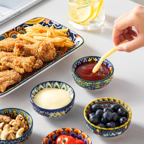 Miniatura 7 de Vancasso Juego De 6 Cuencos Aperitivos, Cuencos Para Salsa De Porcelana, Mini Bowls Para Soja, Ketchup, Especias Y Salsas, Estilo Bohemio