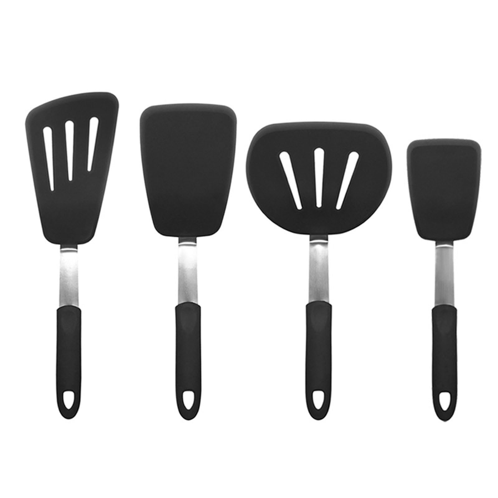 MALSSE Temperature Cooking Silicone Spatula Easy Cleaning Slotted Turner Ergonomic Handle Cooking Utensils
