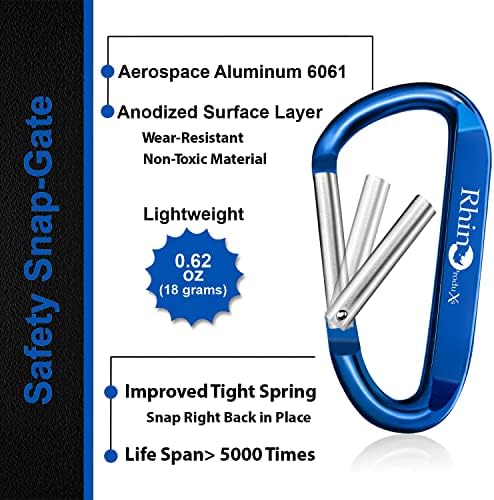 Rhino Produxs Assorted Lightweight Carabiner Clips with Keyrings — view 2