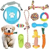 Dog Toys Puppy Teething Chew Toys, 11 Pack Dog Chew Toys Puppy Chew Toys for Teething, Indestructible Dog Toy, Dog Interactive Toys, Dental Cleaning Prevents Boredom and Relieves Stress