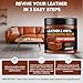 AWOWZ Leather Recoloring Balm - Scratch Repair & Color Restore Kit for Faded Leather, Couch & Car Seats - 10OZ Leather Restorer Balm for Furniture, Auto Interior, Vinyl, Accessories (Light Brown-Tan)