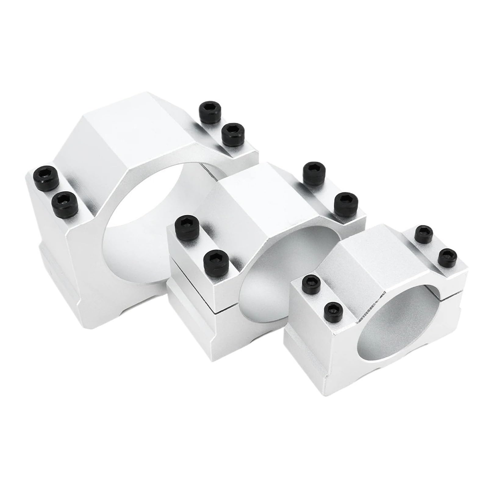 Lyvqzpwlr 80Mm Spindle Clamp， Cnc Spindle Motor Clamp， Spindle Clamp Mounting Bracket 52- 4 Screws For 400W-2.2Kw Cnc Milling Motor(80Mm)