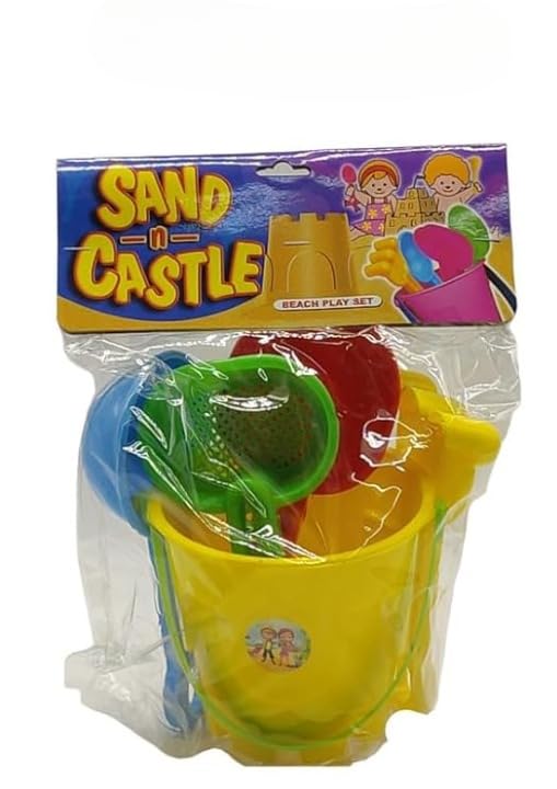 Quasar Beach Set for Kids Bucket Castle Water Garden Tools for Toddlers s Craft in Sand Game Kids (8 Piece Beach Set) - Multicolor
