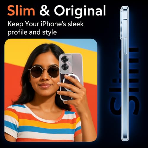 Image of Jkobi Lifetime Anti-Yellow MagSafe Compatible Clear Back Cover Case for Oppo Reno11 F 5G | Oppo Reno 11F 5G (Sleek Hard Crystal | Shockproof and Camera Protection)