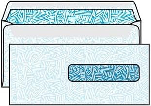 #10-1/2 Health Insurance Claim Poly Window Envelopes, 4-1/2" x 9-1/2" 24# White, Gum Seal, Blue Wesco Tint (Box of 500)