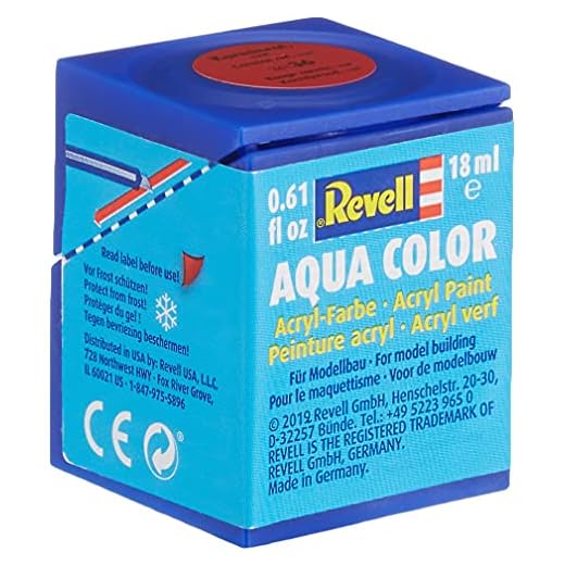 Revell 36136 Aqua Color - Pintura acrílica Mate (18 ml), Color Rojo carmín RAL 3002