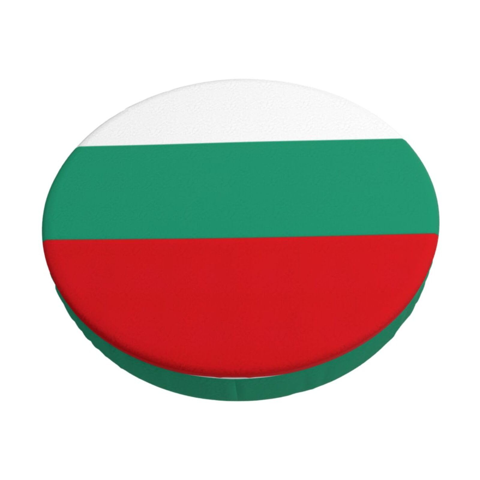 ACVnbm Bulgarian Flag Print Round Bar Chair Cushion Cover, Elastic Chair Protector For Kitchen Bar Dining