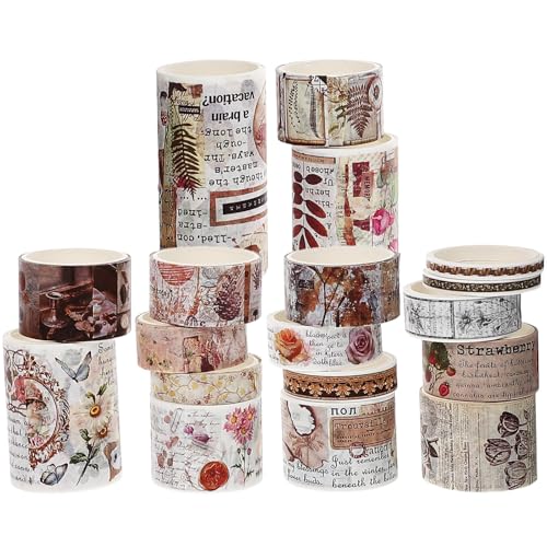 Cinta washi de papel vintage contra el desorden visual, 18 rollos Alipis para organizar agendas