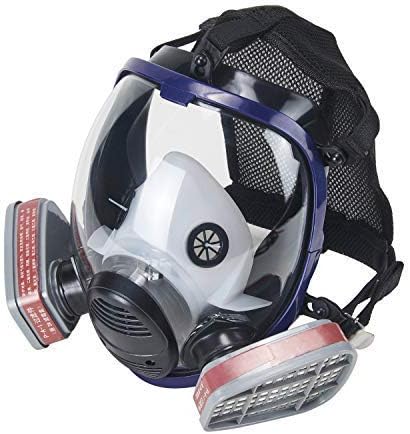 Holulo Full Face Respirator Safety Organic Vapor Face Cover with Filter For Painting Chemistry Concerete Cutting (Face cover)