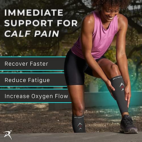 Rymora Calf Compression Sleeves for Women & Men - Support Leg Sleeves Legs Pain Relief, Footless Socks for Fitness, Running, and Shin Splints Support
