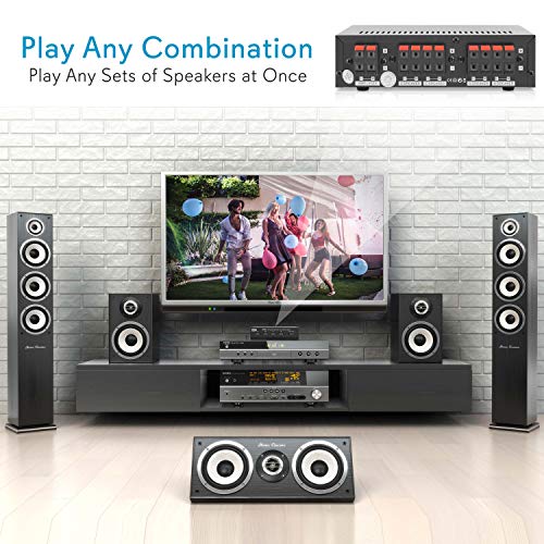 Premium New and Improved 4 Zone Channel Speaker Switch Selector Switch Box Hub Distribution Box for Multi Channel High Powered Stereo Amplifier A/B/C/D Switches | 4 Pairs Of speakers - Pyle (PSS4), Black by Pyle - Image 5