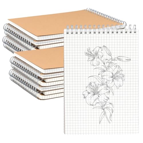 Carnets de notes A5 cahiers à spirale quadrillés SINJEUN papier 80g école bureau maison lot 15