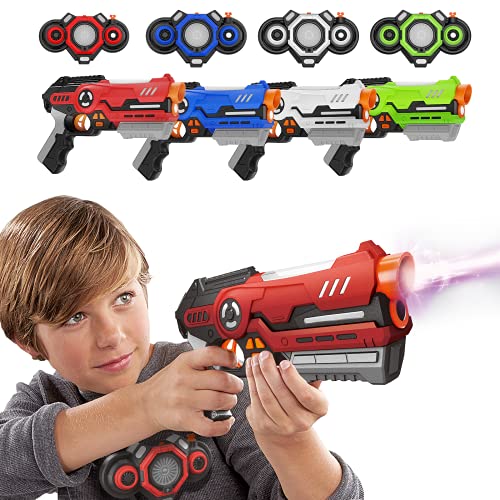 Kidoer Laser Tag Kids Toys, Laser Guns Set Outdoor Games Gift Toy for Boys and Girls Age 8+ | 4 Guns & 4 Vests with Fog Effect