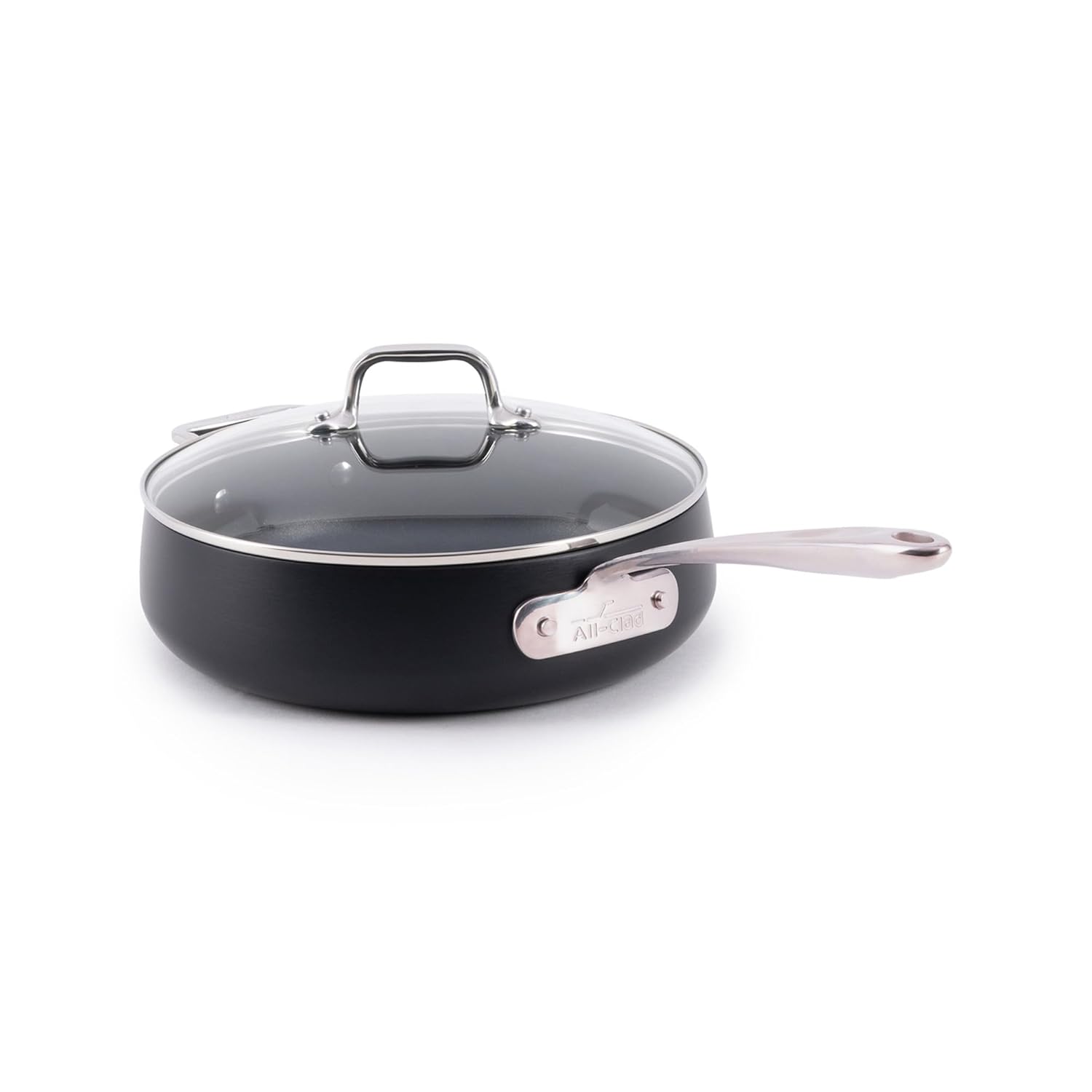 All-Clad HA1 Expert Hard Anodized Nonstick Saut Pan with Lid 4 Qt 12 Dishwasher-Friendly Oven-Safe Up to 500