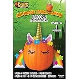 Pumpkin Masters Unicorn Decorating Kit - No-Carve Magical Pumpkin Creation Set with Horn, Ears, Flowers & Accessories