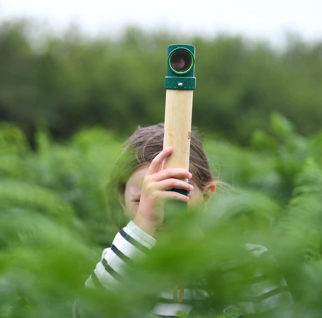 Hape Hide &-Seek Periscope| Bamboo & Plant Plastic Periscope for Hide &-Seek & Spy Games for Children Ages 5 & Up, Green (E5569), L: 2.2, W: 2.2, H: 11.8 inch