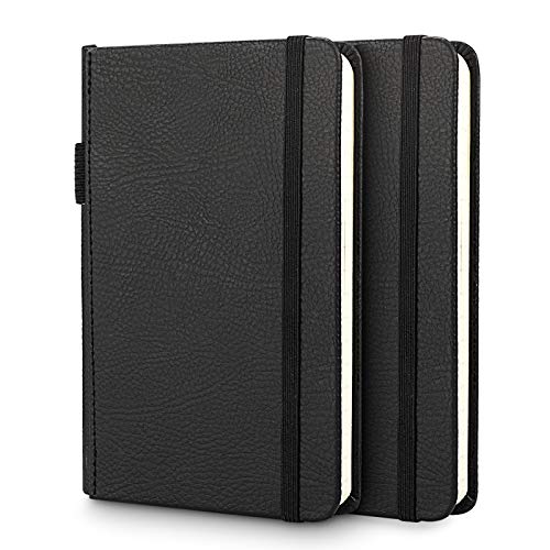 Pocket Notebook Journal Notepad (2-Pack),Small Hardcover Mini Lined/Ruled Journal, 3.5x5.5 inch, Total 312 Numbered Pages