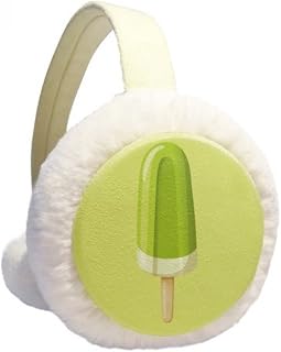 Green Mung Bean Popsicle Sweet Ice Cream Aquecedor de orelhas de inverno de lã peluda para uso ao ar livre