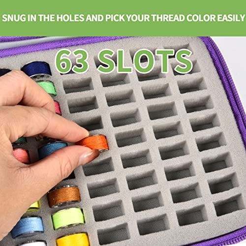 Image of ALKOO Bobbin Holder Organizer Case, Holds 63 Bobbins
