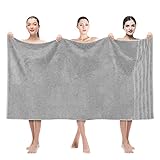American Soft Linen, Bath Sheet 35 in 70 in, 100% Turkish Cotton, Jumbo Large Bath Towel Sheet, Premium Quality Luxury Towels for Bathroom, Soft Absorbent Bath Sheet Towels, Rockridge Gray