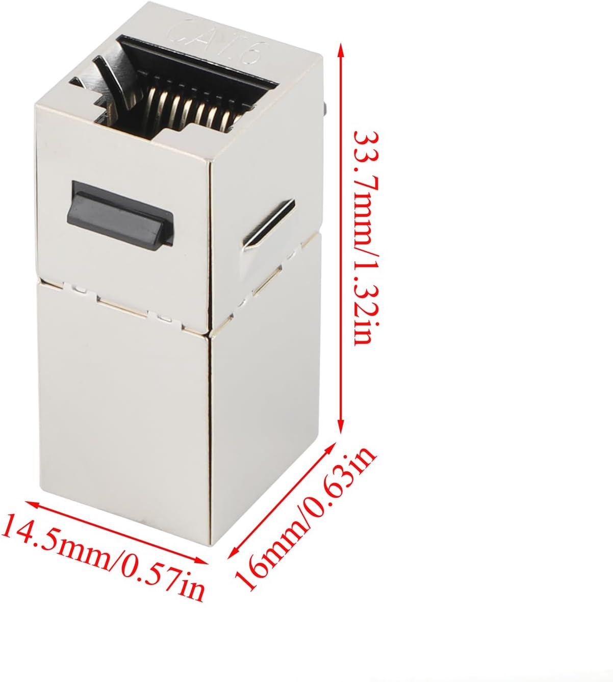 CAT.7 Shielded Keystone Coupler 25-Pack, Female to Female RJ45 Keystone Jack, in-Line Coupler, Silver