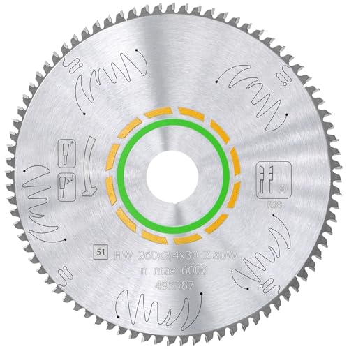 Upgraded 495387 80T Fine Tooth Cross-Cut Saw Blade for Kapex Miter Saw Compatible with Festool Kapex KS120 Miter Saw Compatible with Festool Kapex Blade 2.5mm Kerf 30mm Arbor Sawtooth Upgrade