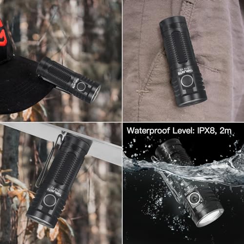 ThruNite T1S V2 EDC Flashlight 184 Meters Throw USB Rechargeable Flashlights Mini LED Pocket Light with Magnetic Tailcap, Black Cool White - Image 7