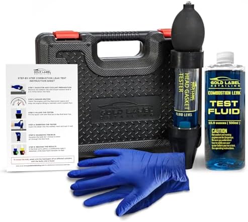 Combustion Leak Detector Kit - 100+ Tests Automotive Engine Block and Head Gasket Tester, Ideal for Detecting Blown Gaskets (Tester with 18oz Fluid)