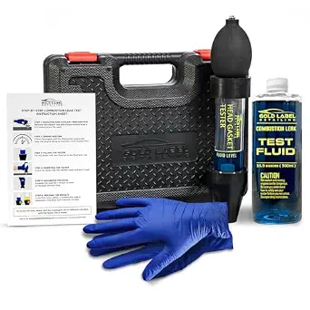 Combustion Leak Detector Kit - Automotive Engine Block and Head Gasket Tester with 18oz Fluid