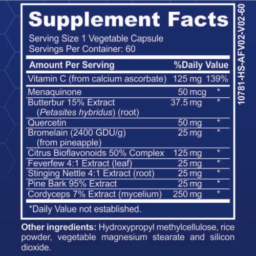 Vita Kleer Respiratory Support Supplements With Quercetin, Vitamin C, And Cordyceps | Support Healthy Lungs, Seasonal Comfort And Mucous Membranes | Promotes Clear Airways | Non-Gmo | 60 Capsules #TOP2