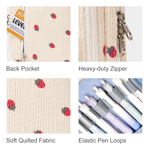 Image of LEDAOU Pencil Case Cute Zipper Pencil Pouch Large Capacity Pencil Bag Organizer School Supplies for Girls Boys Kids