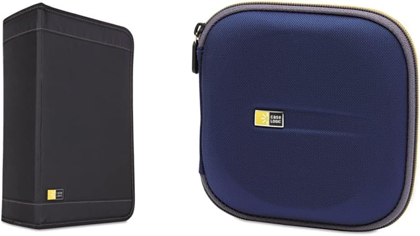 Case Logic CDW-128T CD Wallet (Black, 136) EVW-24 EVA Molded 24 Capacity CD/DVD Case (Blue)