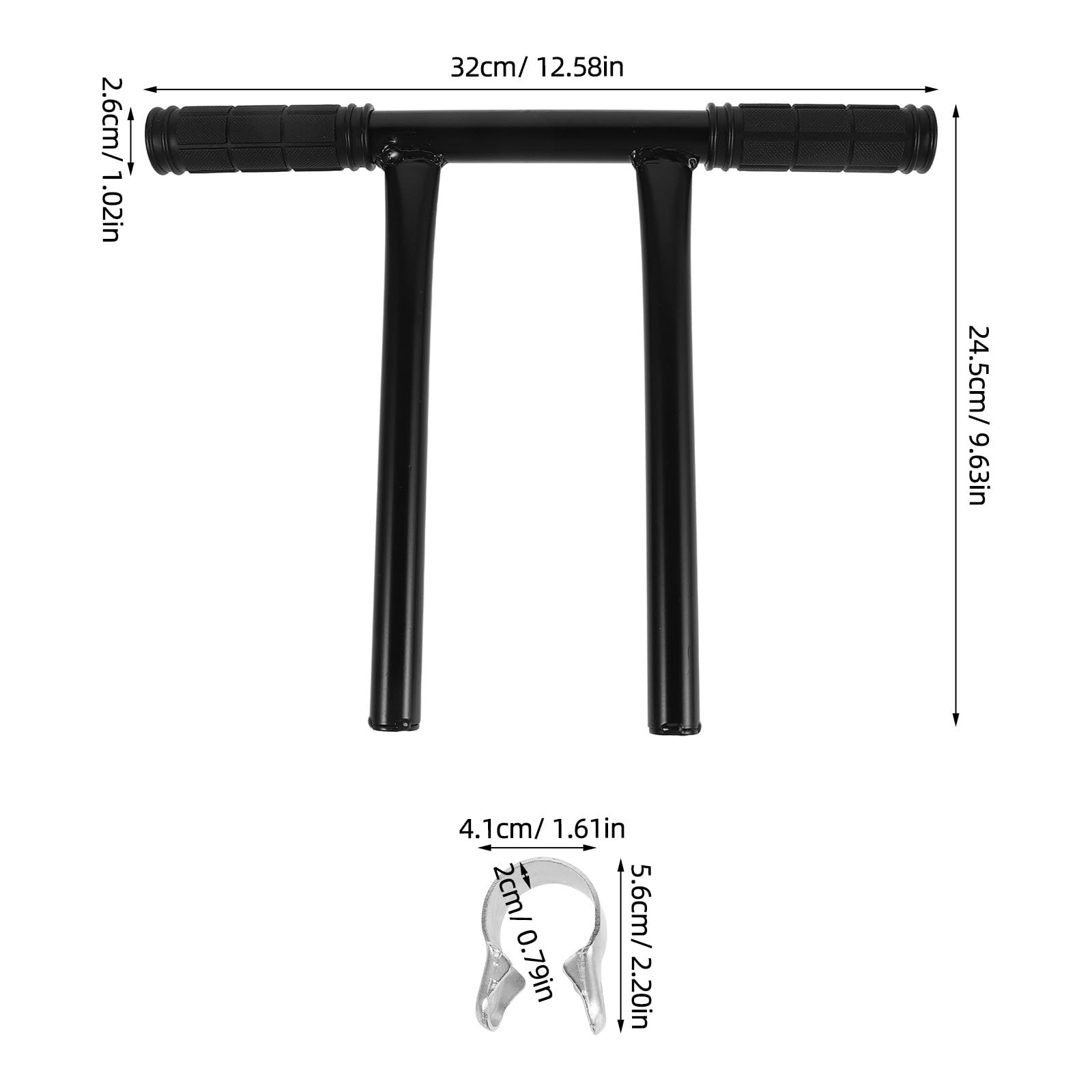Lurrose Rallonge de guidon pour poussette, rallonge de poignée en métal, accoudoir universel pour poussette, barre de soutien pour parents de grande taille, 32 mm