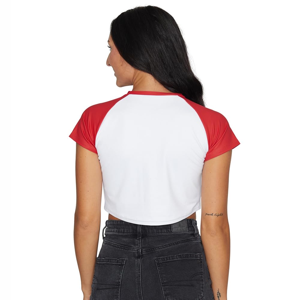 Lojobands Women's Tailgate Outfit College Game Day Team Tee T-Shirt Crop Top (Large, Arizona Wildcats)