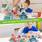 Blocs de construction en bois pour les tout-petits, les enfants Construction de la ville Jouets créatifs avec Alphabet nombre playset, Éducation préscolaire Bloc d'éducation pour les garçons filles Âges 3 4 5 6 (120 Pcs)