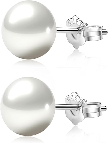 Aretes de plata de ley con perlas cultivadas de agua dulce, seleccionados a mano, calidad AAAA, botón blanco, perla, regalo de joyería para mujer