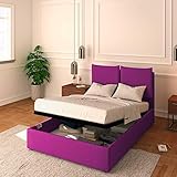 Baldiflex Cama de matrimonio con almacenamiento, color fucsia