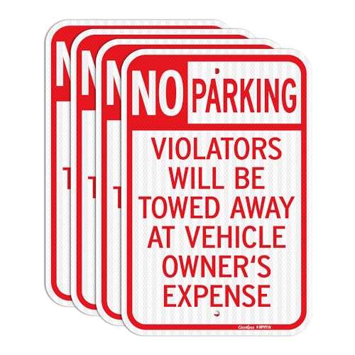 GicnKeuz Large No Parking Signs 18x12 in (4-Pack)