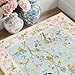 jinchan Hallway Runner 2x6 Multi Floral Soft Machine Washable Rug Non Slip Low Pile Boho Stain Resistant Botanical Rugs for Bedroom Kitchen Floor Living Room Blue/Pink