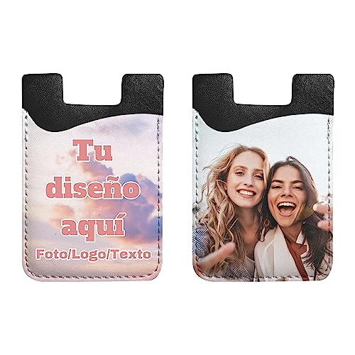 MEIERLE Porta Tarjetas Adhesivo de teléfono Personalizada con Foto, Cartera para Tarjeta Telefónica, Tarjetero para La Parte Posterior del Teléfono, Porta Tarjetas de Crédito