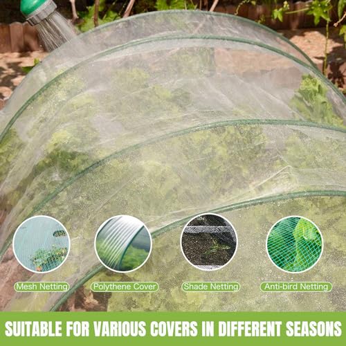 joyhalo 72pcs Garden Hoops for Raised Beds, Garden Mesh Netting Kit with 10x30 Ft Garden Net, Bird & Cicada Netting for Trees, Garden Mesh Protection for Greenhouse, Vegetable by joyhalo - Image 3