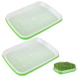 QyizuiPcn 2 Stück Kresse anzuchtschalen,keimschalen für sprossen,microgreens anzuchtschalen,sprossen anzuchtset,keimschale,Saatgut Keimschale Für Sprossen, Microgreens Und Brunnenkresse,22 X 14 cm