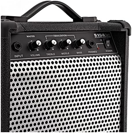 Gear4music Portable 15W Acoustic Guitar Amplifier with 3 Band EQ